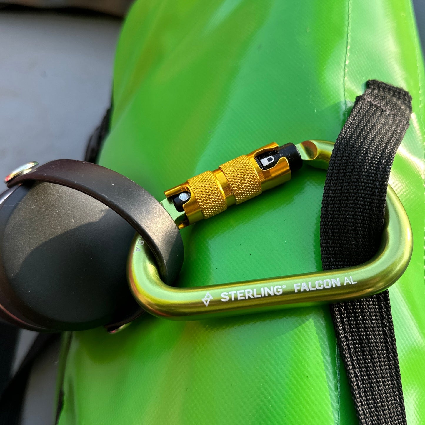 Falcon Carabiner on Water Bottle