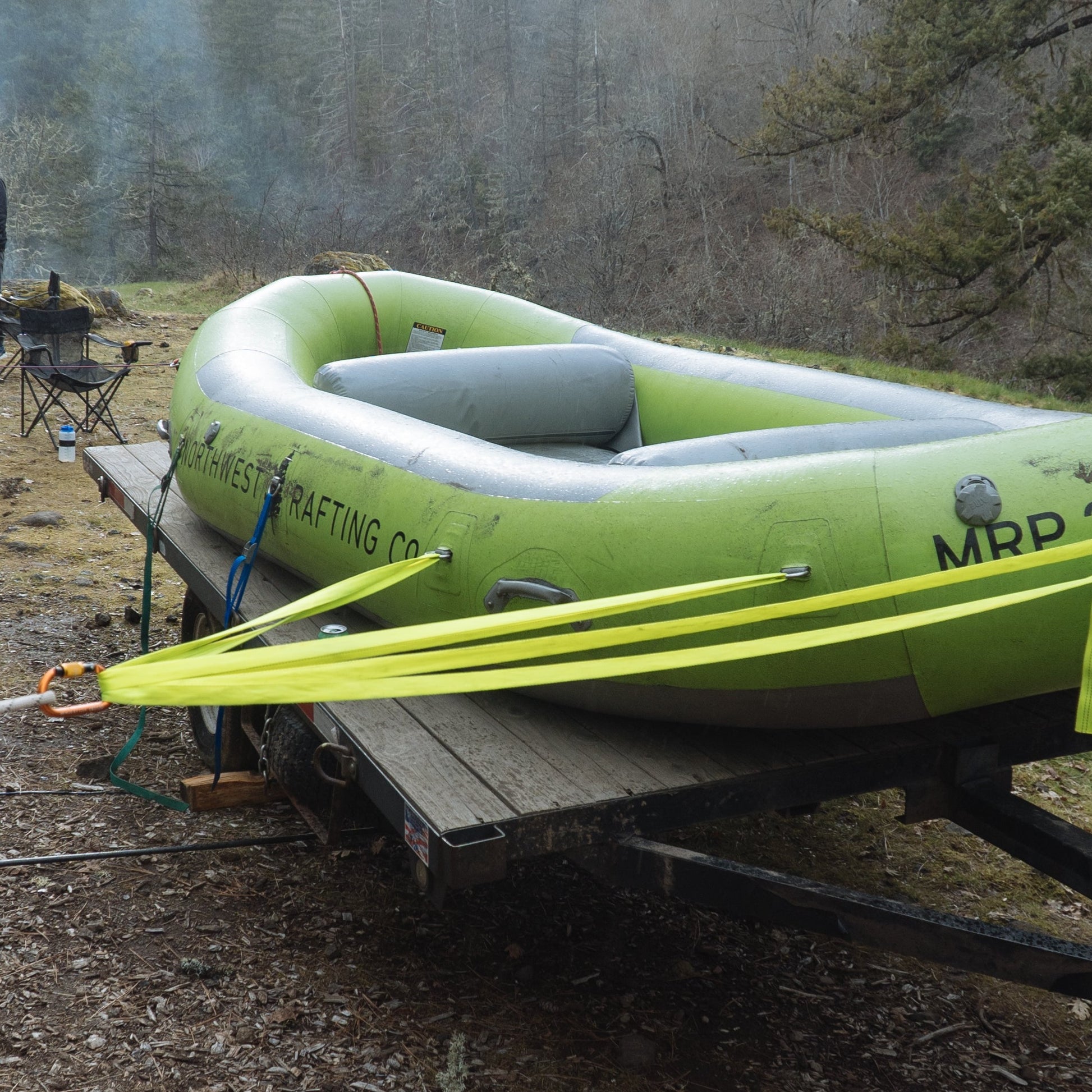 3 point anchor on a raft with webbing